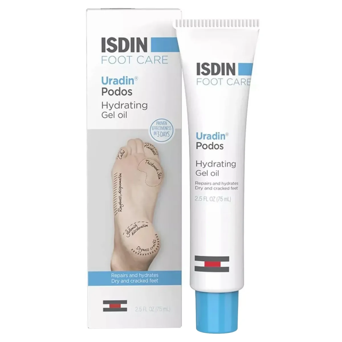 Isdin Ureadin Foot Hydrating Gel Oil With Urea, Cracked Heel Treatment 75ml