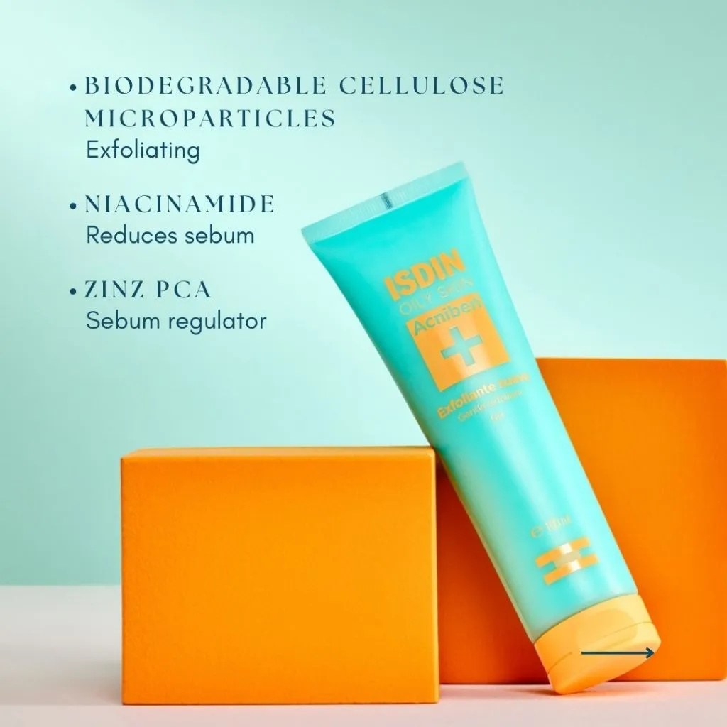 Isdin Acniben Exfoliating Scrub For Face, Pore-Cleansing Gel 100ml