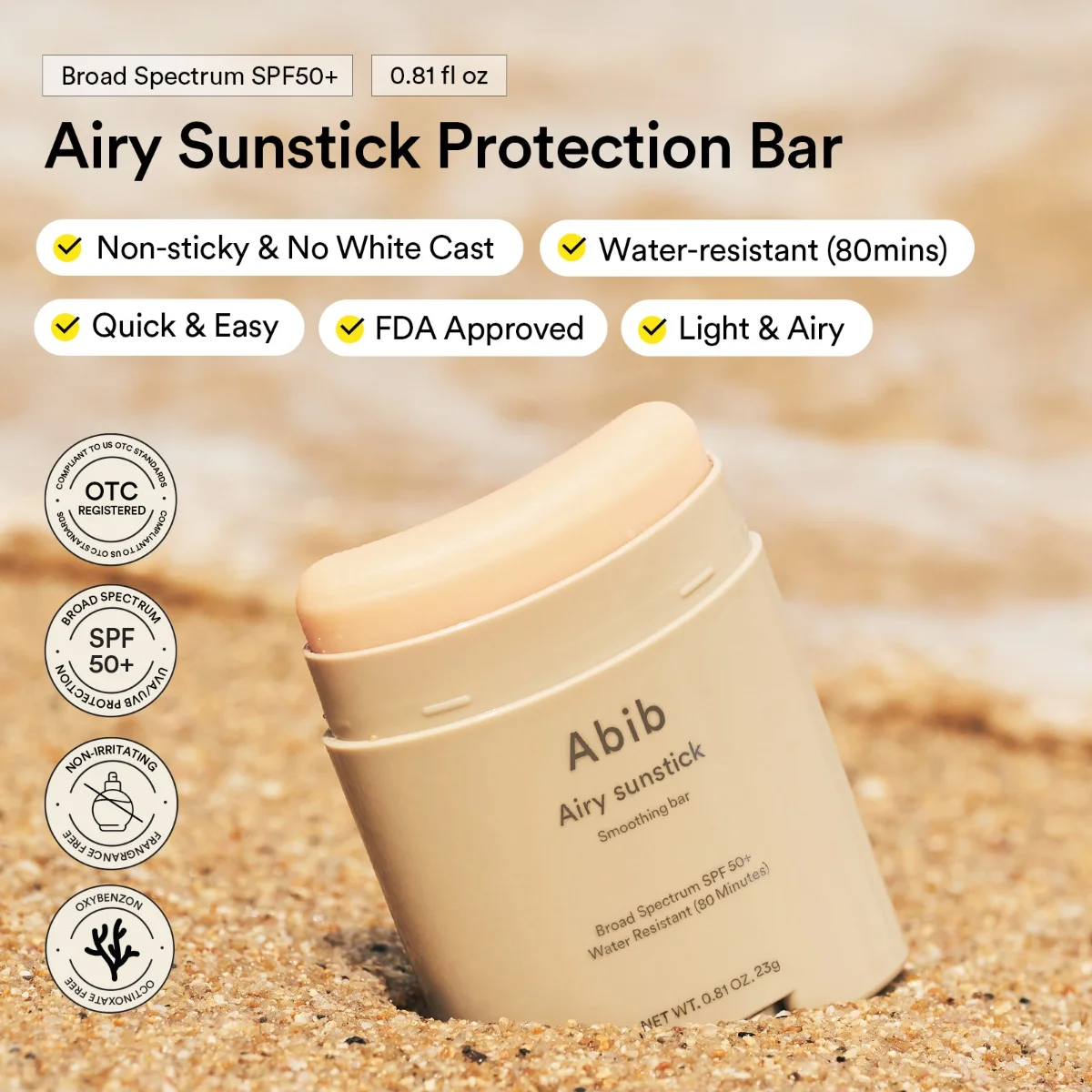 ABIB Airy Sunstick Smoothing Bar 23 g