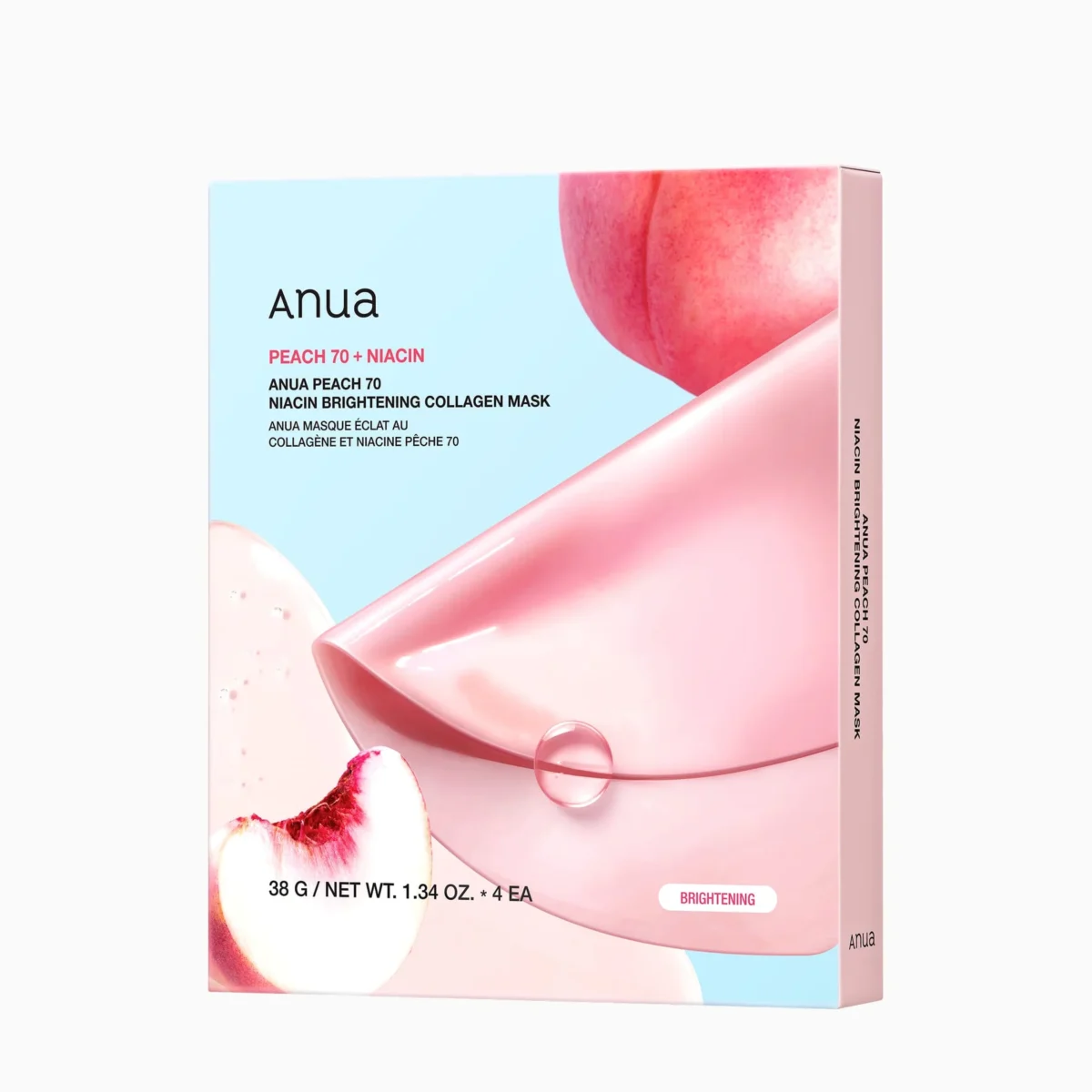 ANUA Peach 70 Niacin Brightening Collagen Mask – 4EA