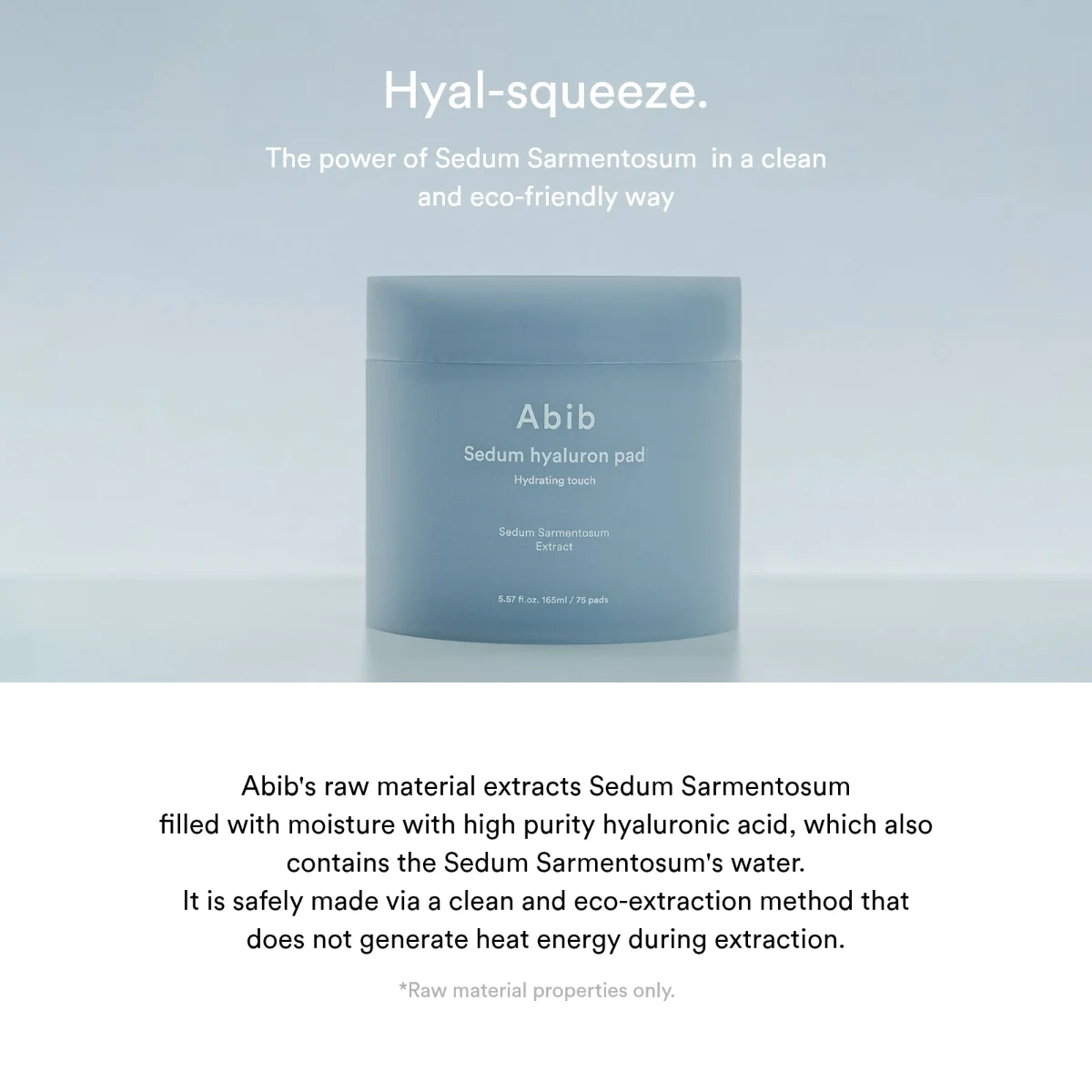 ABIB Sedum Hyaluron Pad Hydrating Touch 165 ml / 75 Pads