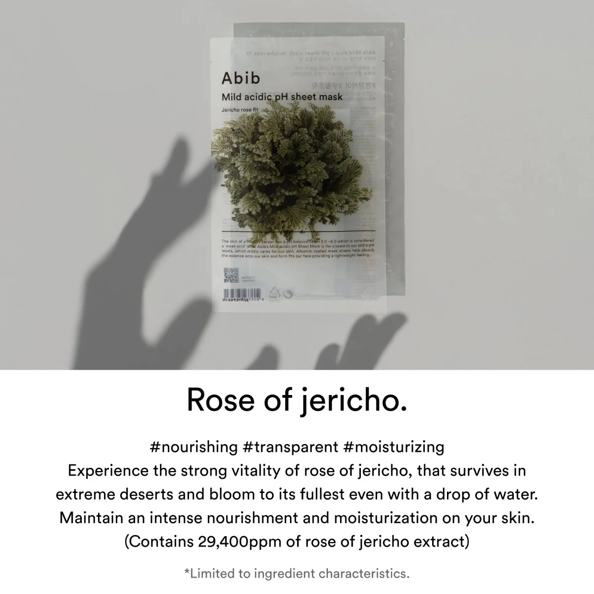 ABIB Mild Acidic pH Sheet Mask Jericho Rose Fit 30 ml x 10 Sheets