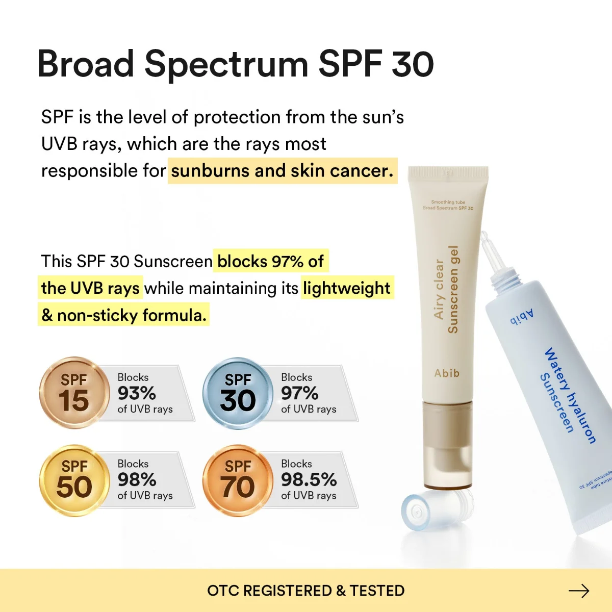 ABIB Airy Clear Sunscreen Gel Smoothing Tube 30 ml