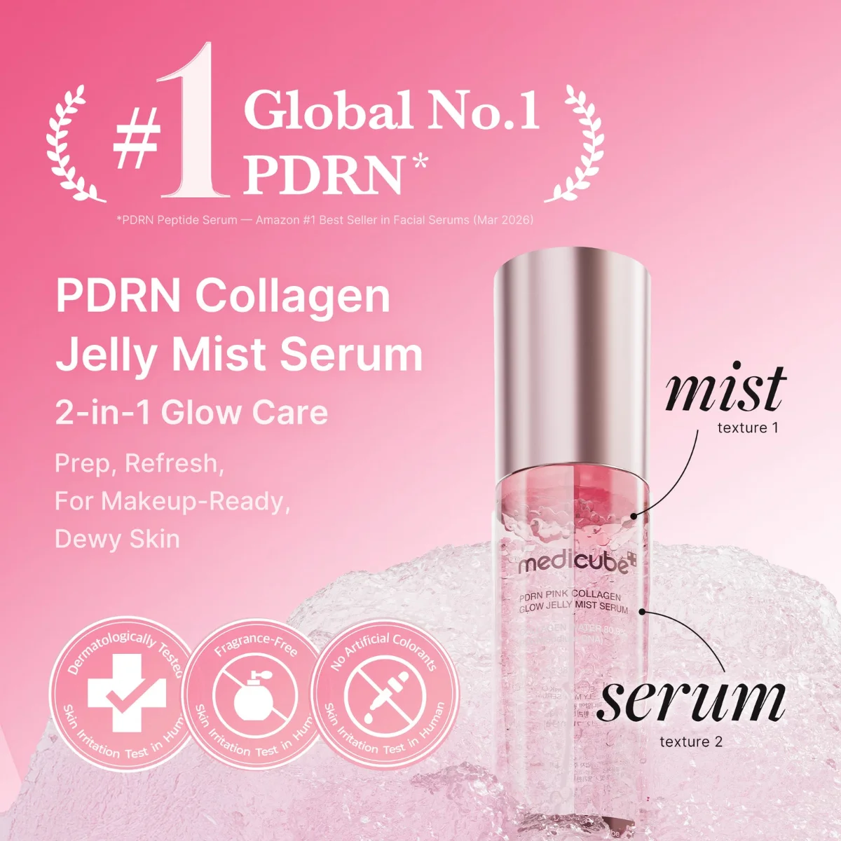 Medicube PDRN Pink Collagen Glow Jelly Mist Serum 60ml
