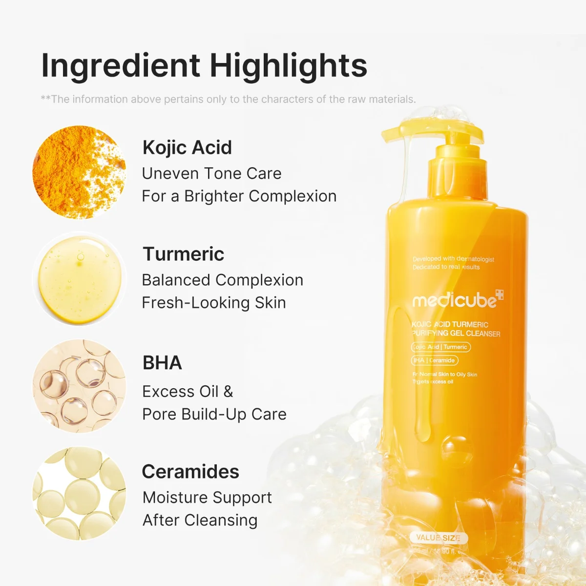 Medicube Kojic Acid Turmeric Purifying Gel Cleanser 16.9 fl oz