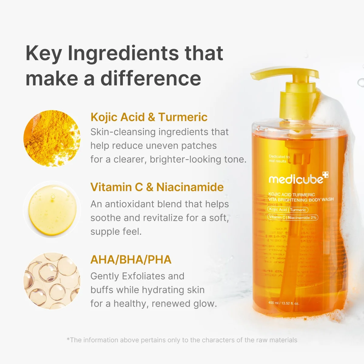 Medicube Kojic Acid Turmeric Brightening Body Wash 1L